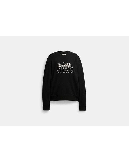 COACH Black Horse And Carriage Crewneck Sweatshirt
