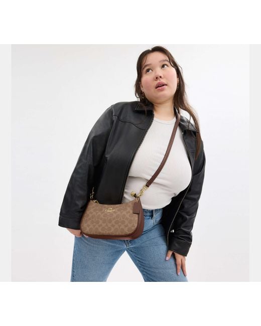 COACH Black Teri Schultertasche Aus Signature-Canvas