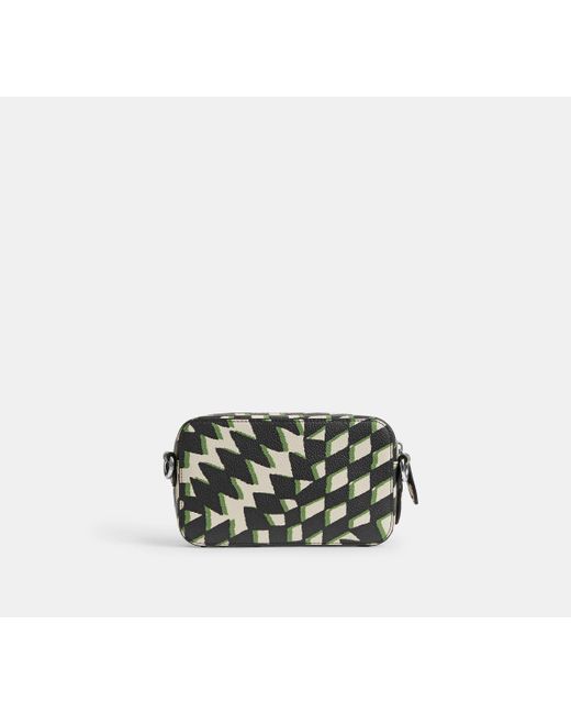 COACH Black Charter Slim Crossbody Bag With Geo Check Print for men