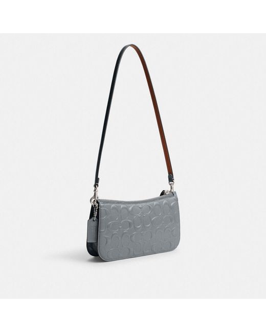 COACH Gray Penn Shoulder Bag In Signature Leather