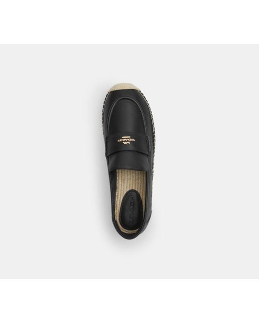 COACH Black Loafer Espadrille