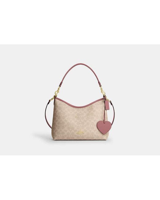 COACH Black Laurel Shoulder Bag With Heart Charm