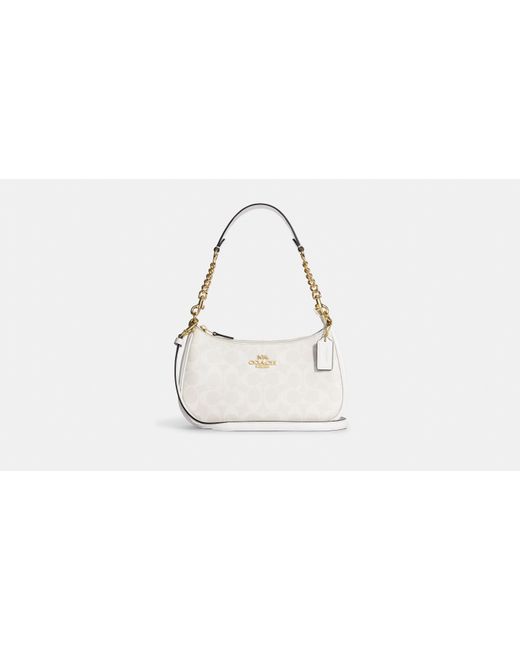 COACH Teri Shoulder Bag White Pvc in Black Lyst UK