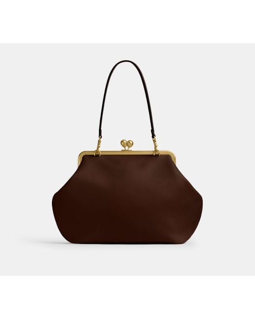 COACH Black Large Kisslock Frame Bag