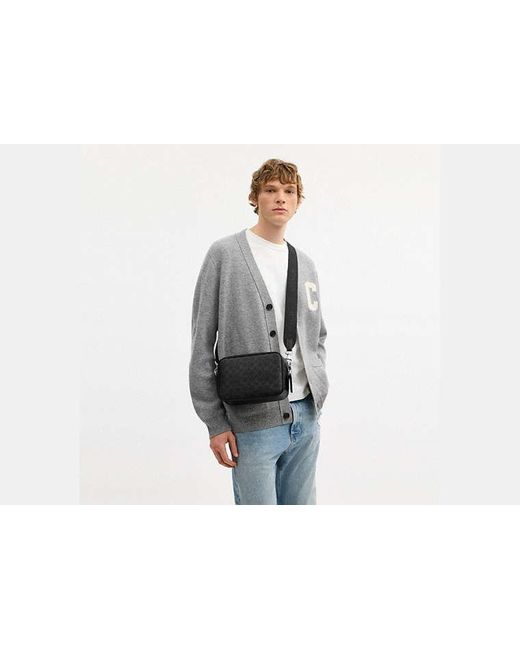 COACH Black Radio Camera Bag for men