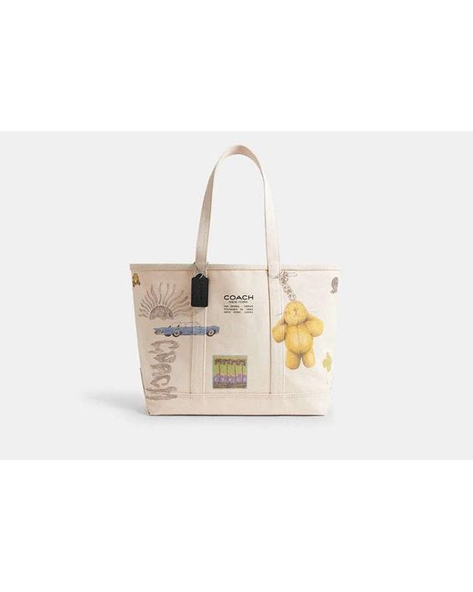 COACH Black Utility Tote Bag With Sketch Print for men