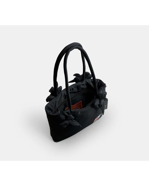 COACH Black Coachtopia Loop Small Tote Bag With Heart Appliqué