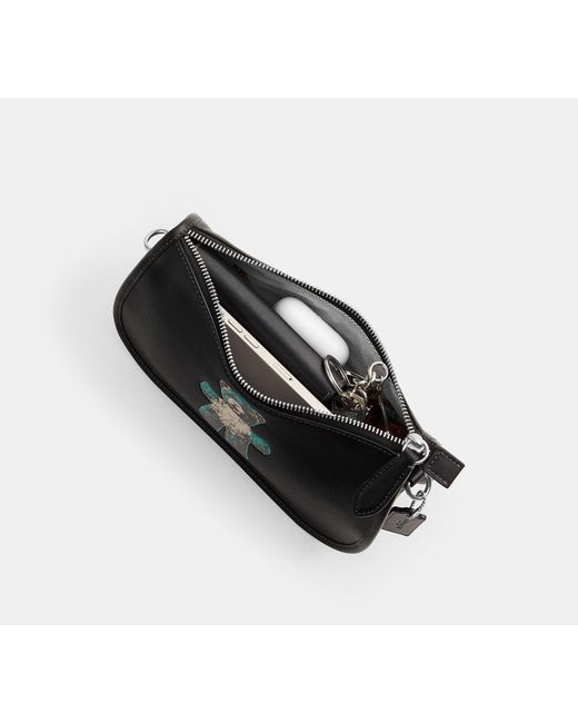 COACH Black Waverly Bag With Teddy Graphic