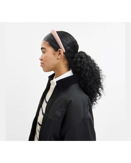 COACH Black Leather Headband