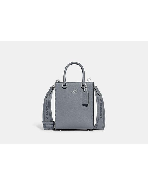COACH Gray Tote 16 With Signature Canvas Detail