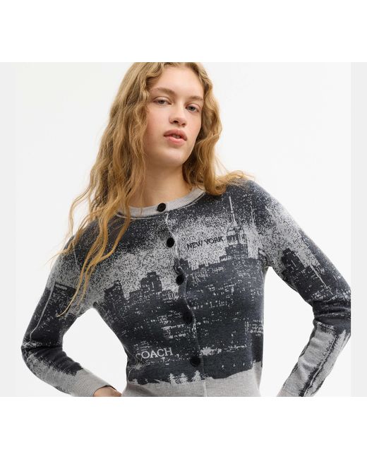 COACH Black Postcard Cardigan