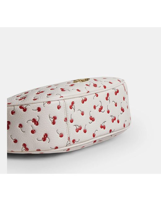 COACH Black Emily Shoulder Bag With Cherry Print