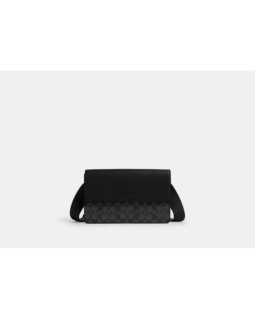 COACH Black Turner Flap Crossbody Bag for men