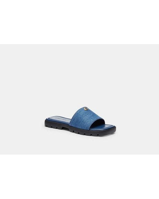 COACH Blue Florence Sandal
