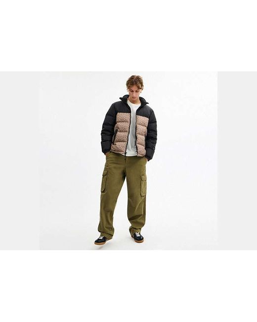 COACH Black Signature Down Jacket for men