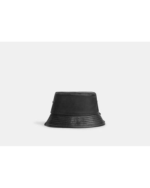 COACH Black Leder-Bucket-Hut