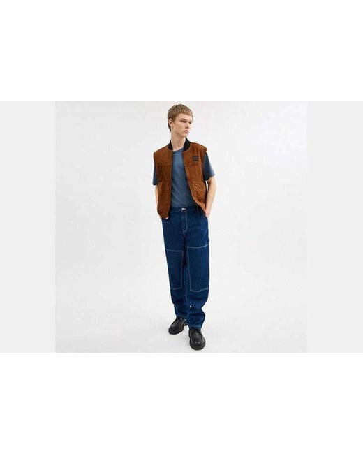 COACH Black Work Vest for men
