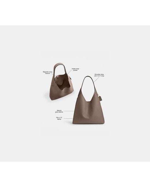 COACH Brown Dark Stone Brooklyn Shoulder Bag 39