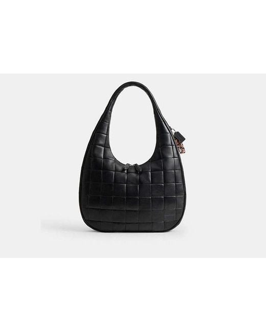 COACH Black Alter/Ego Large Crescent Shoulder Bag