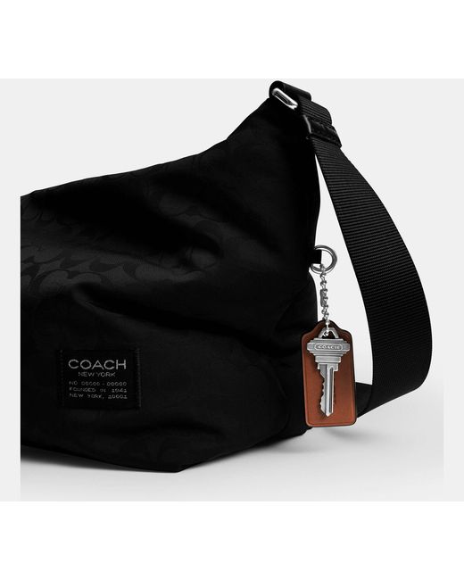 COACH Black Leo Crossbody In Signature Nylon for men
