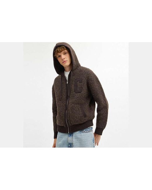 COACH Black Zip Hoodie Sweater for men