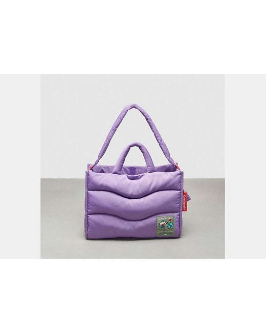 COACH Purple Coachtopia Loop Quilted Wavy Tote Bag