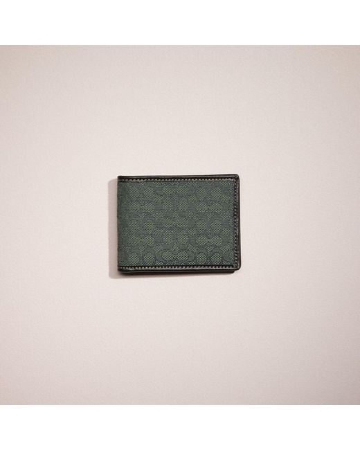 COACH Gray Restored Slim Billfold Wallet In Micro Signature Jacquard for men