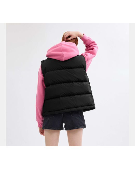 COACH Black Puffer Jacket Vest