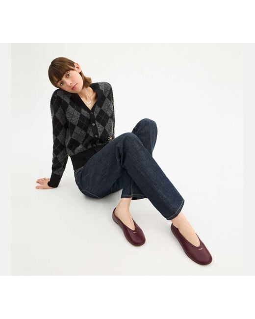 COACH Brown Ballet Flats 'Houston'
