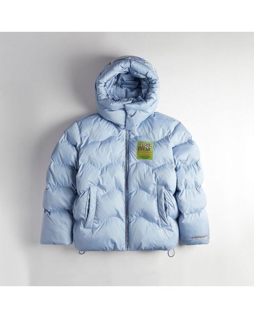 COACH Blue Topia Loop Quilted Puffer Jacket