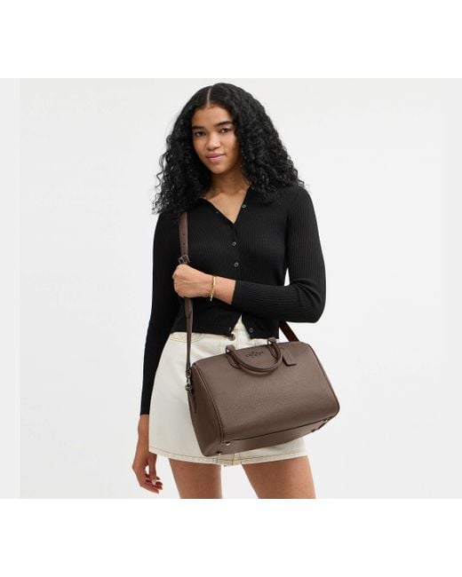 COACH Black Rowan Large Satchel Bag