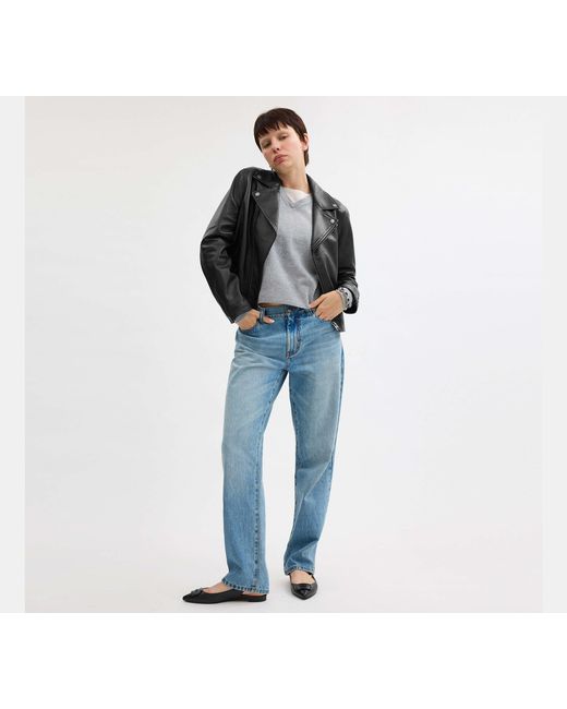 COACH Black Leather Moto Jacket