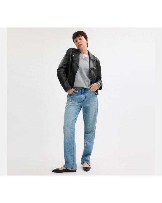 COACH Black Leather Moto Jacket