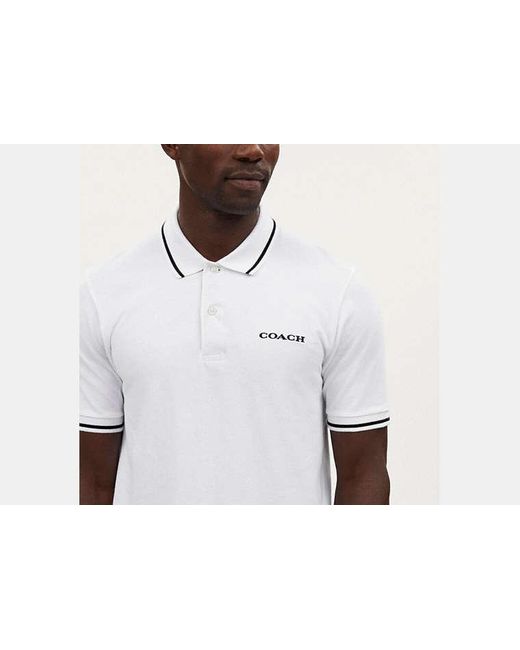 COACH Black Signature Trim Polo for men
