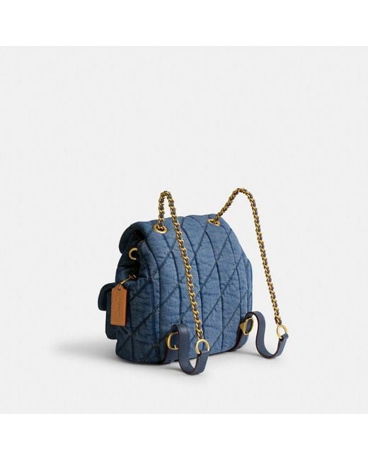 COACH Blue Tabby Backpack With Quilting