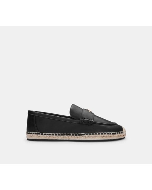 COACH Black Loafer Espadrille