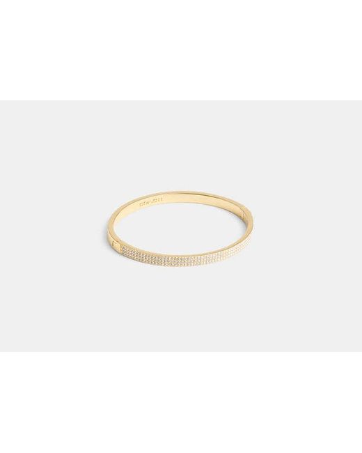 COACH Black Pavé Hinged Bangle