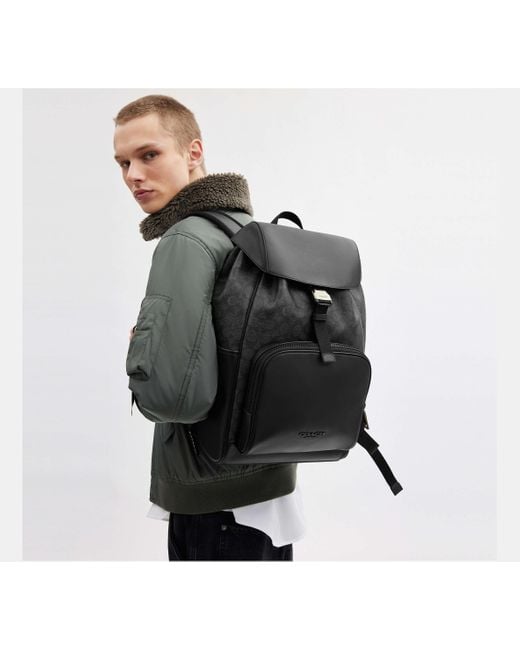 COACH Black Rucksack for men