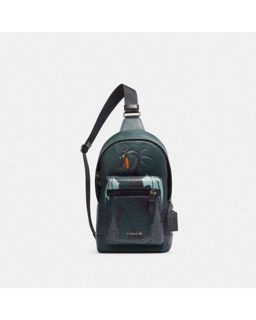 COACH Disney X West Rucksack mit MalefizalsDracheMotiv in Blau für