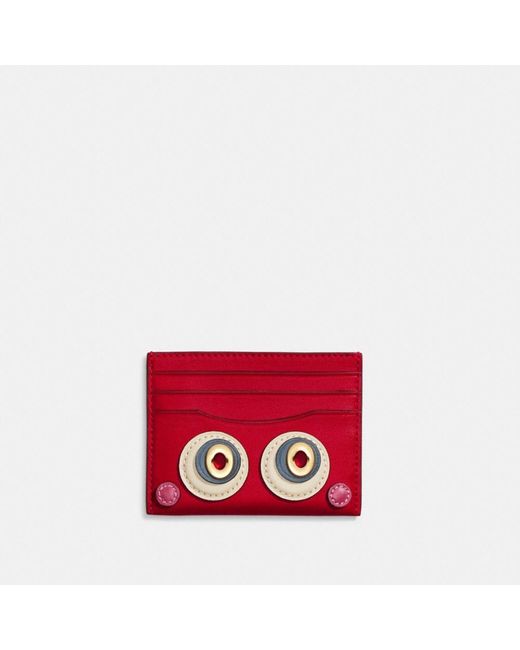 COACH Leather Ies Card Case With Sweetie in Red for Men | Lyst