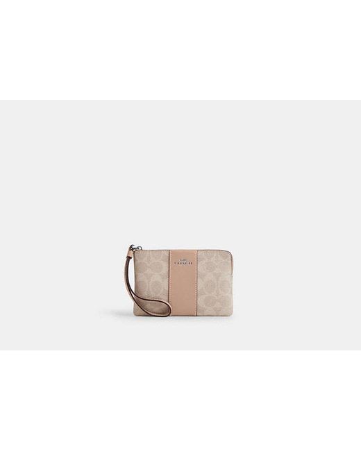 COACH Black Signature Canvas Wristlet Clutch