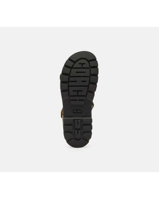 COACH Black Brynn Sandal Print Flat