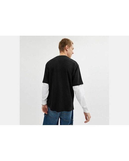 COACH Black Organic Cotton Crewneck Short Sleeve T-Shirt for men