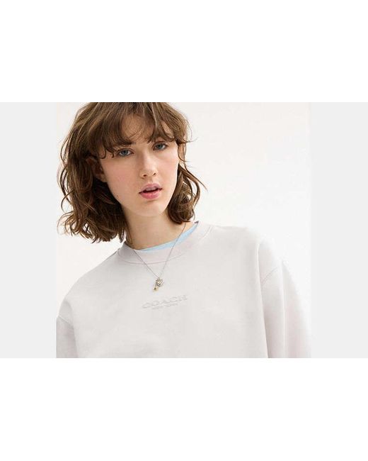 Suéter De Cuello Rojoondo En, Talla Grande COACH de color White