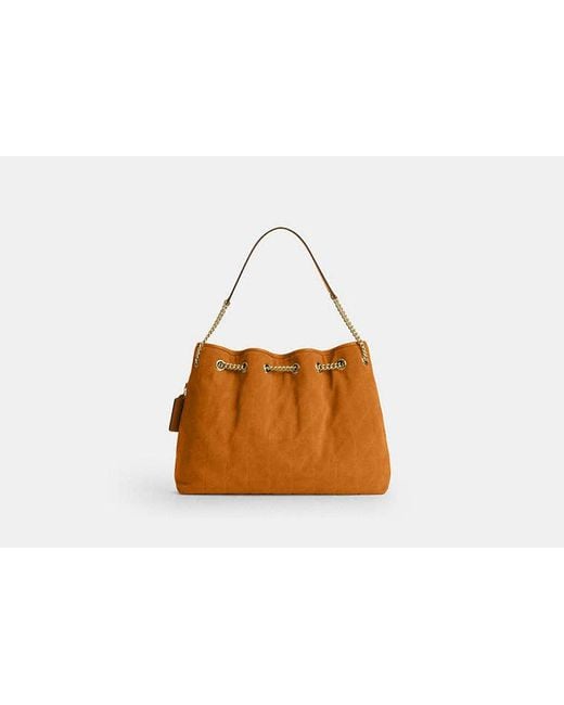 COACH Black Evelyn Shoulder Bag With Quilting And Charm