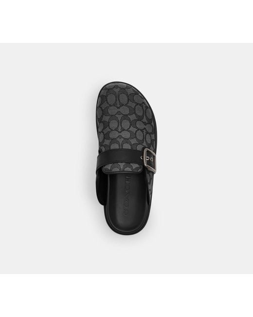 COACH Black Buckle Clog In Signature Jacquard for men