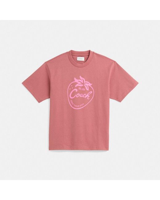 COACH Pink Restored Strawberry Skater T Shirt