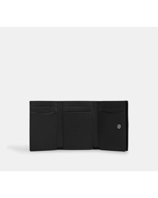 Portamonete A Tre Ante di COACH in Black da Uomo