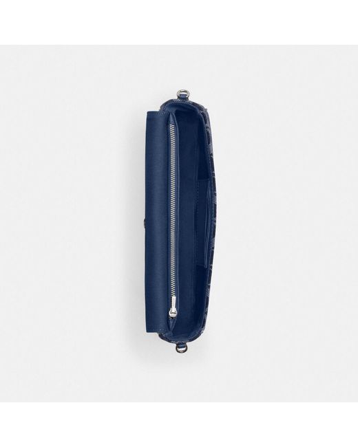 COACH Blue Brook Flap Chain Bag In Signature Denim