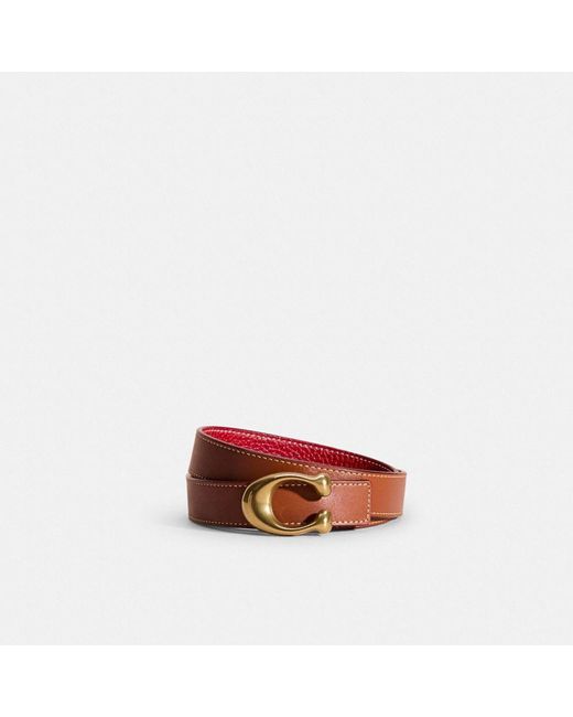 COACH Pink Restored C Hardware Reversible Belt, 25mm